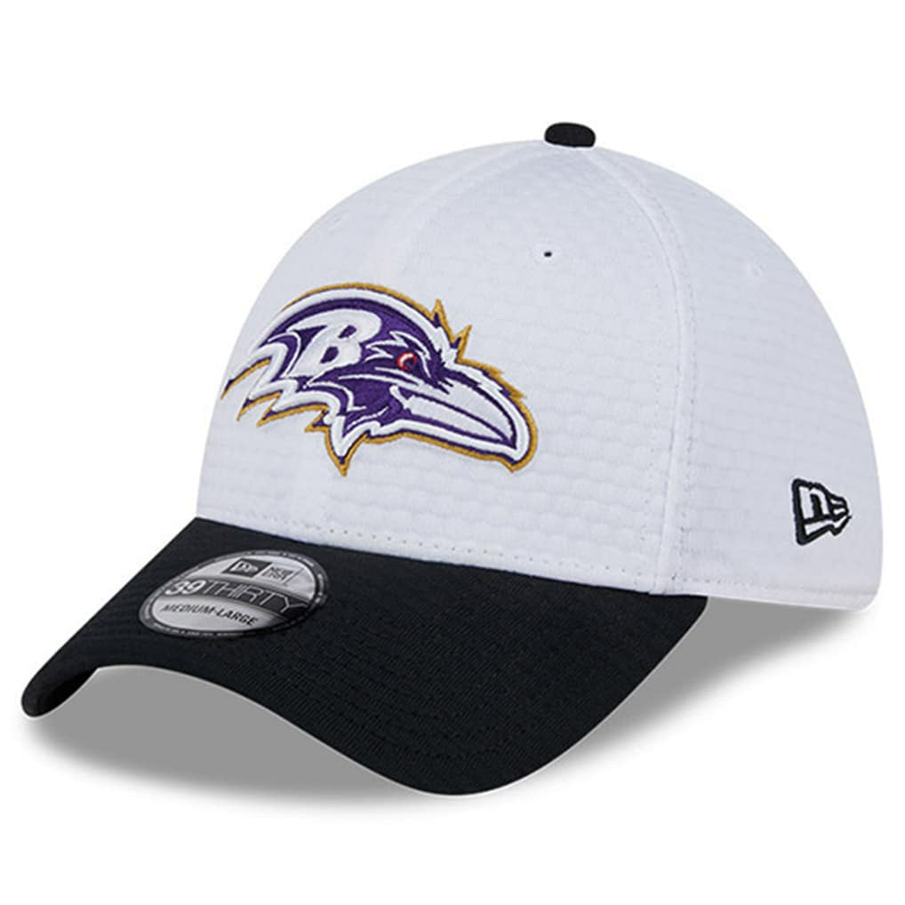 Baltimore Ravens New Era 2024 NFL Training Camp 39THIRTY Flex Hat - White/Black discount