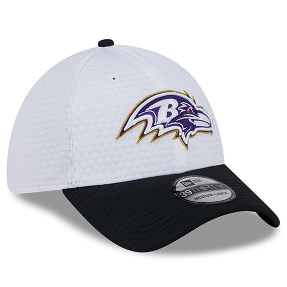 Baltimore Ravens New Era 2024 NFL Training Camp 39THIRTY Flex Hat - White/Black discount