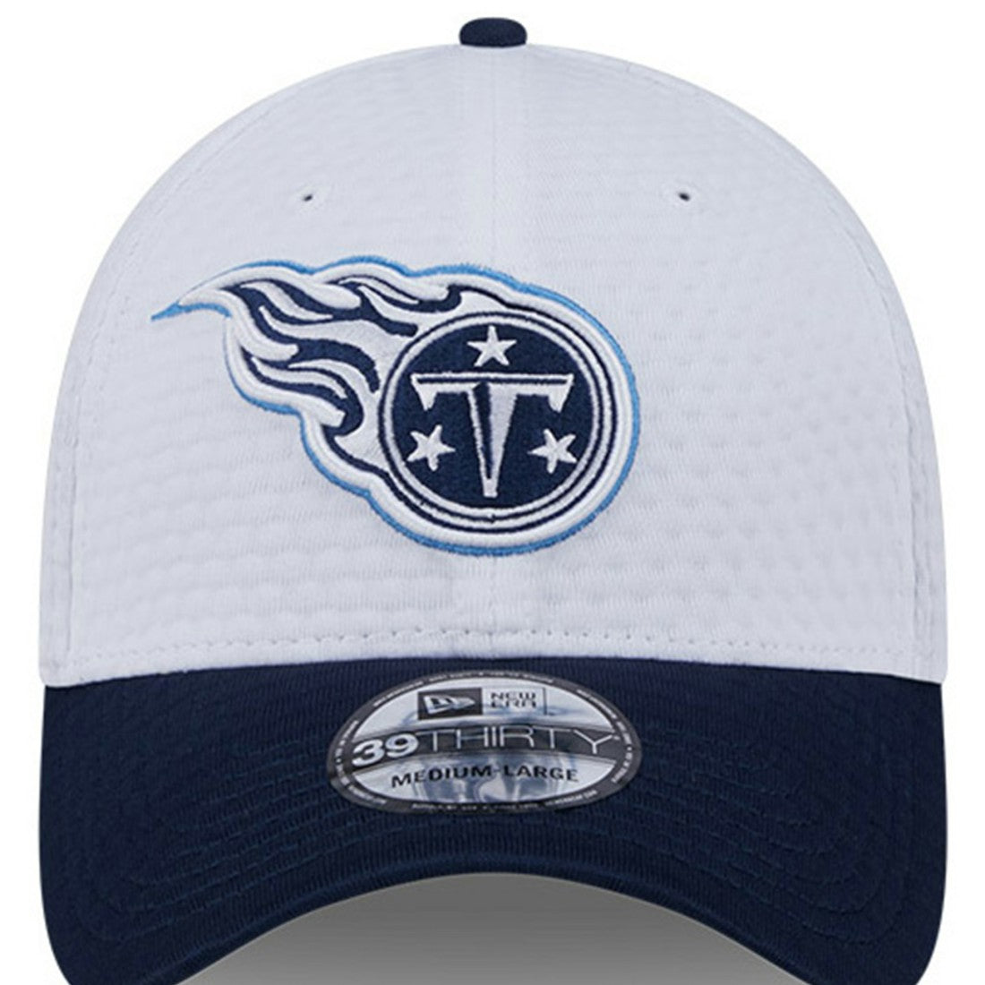 Tennessee Titans New Era 2024 NFL Training Camp 39THIRTY Flex Hat - White/Navy sale