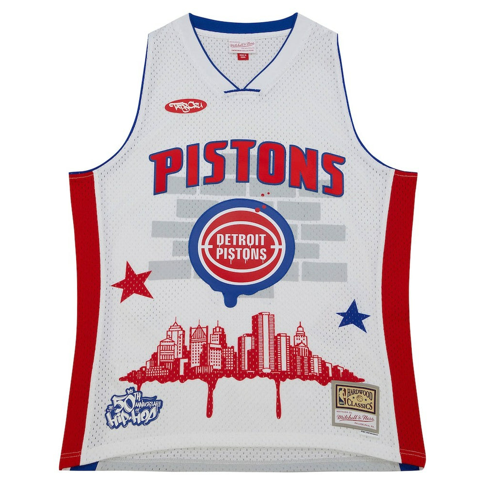 Detroit Pistons x Tats Cru Hardwood Classics Fashion Jersey sale - White online