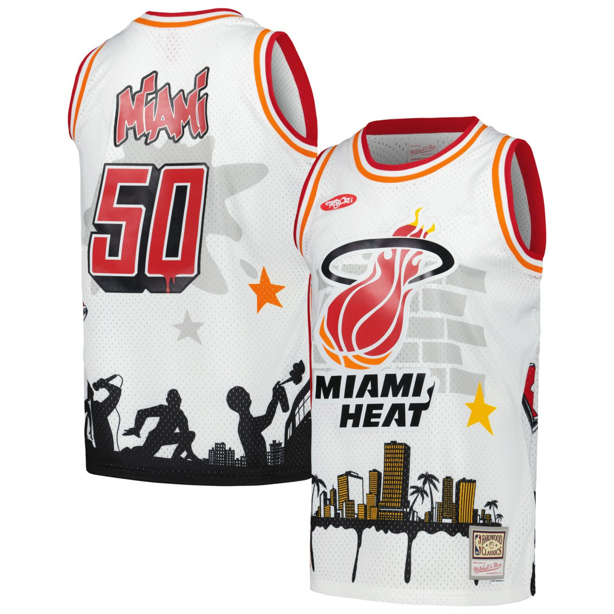 Miami Heat x Tats Cru Hardwood Classics Fashion Jersey - White shop