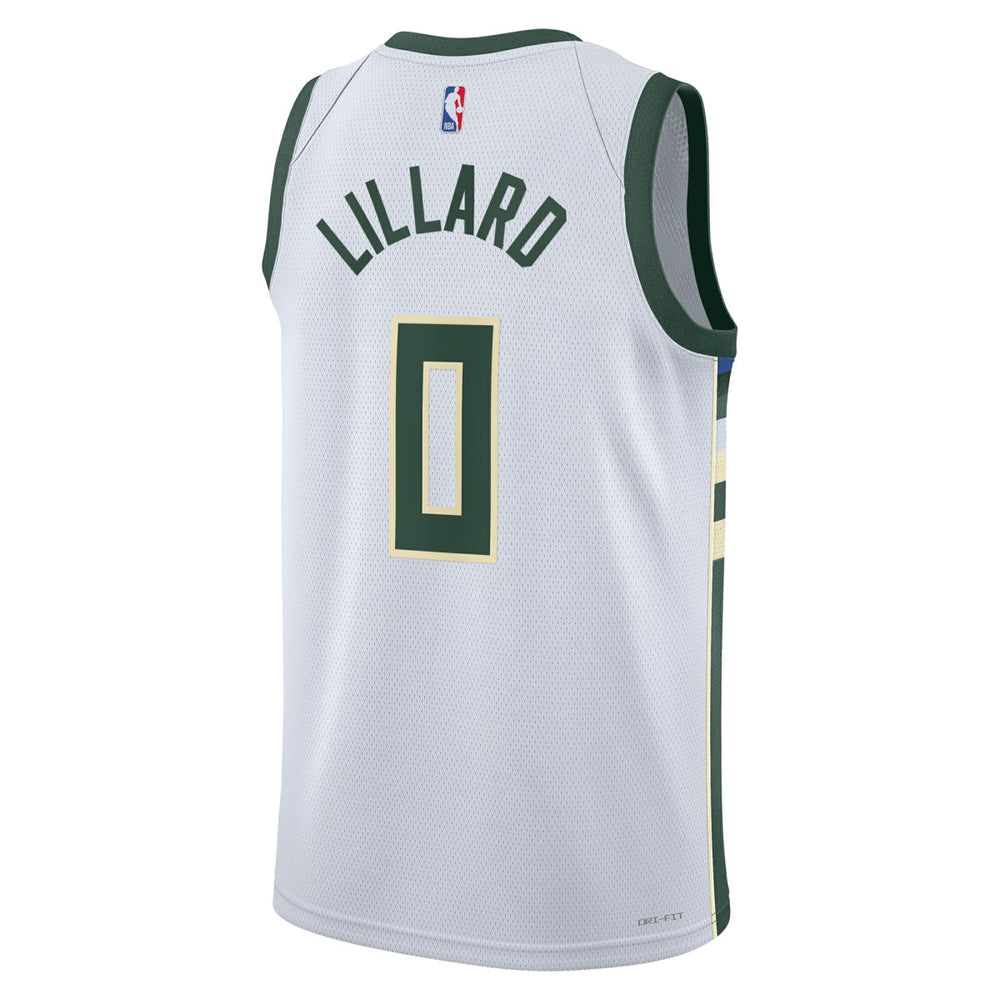 Damian Lillard Milwaukee Bucks Unisex Fear The Deer Swingman Player Jersey - Association Edition - White cheap