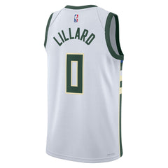 Damian Lillard Milwaukee Bucks Unisex Fear The Deer Swingman Player Jersey - Association Edition - White cheap