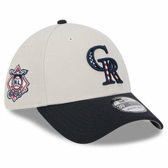 Colorado Rockies 2024 Fourth of July 39THIRTY Flex Hat Khaki/Black