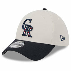 Colorado Rockies 2024 Fourth of July 39THIRTY Flex Hat Khaki/Black