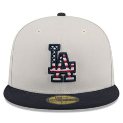 Los Angeles Dodgers 2024 Fourth of July 59FIFTY Fitted Hat Khaki/Black