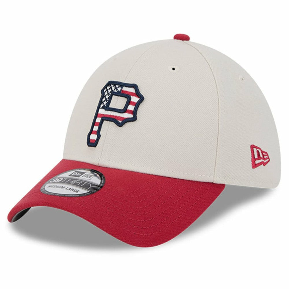 Pittsburgh Pirates 2024 Fourth of July 39THIRTY Flex Hat Khaki/Red