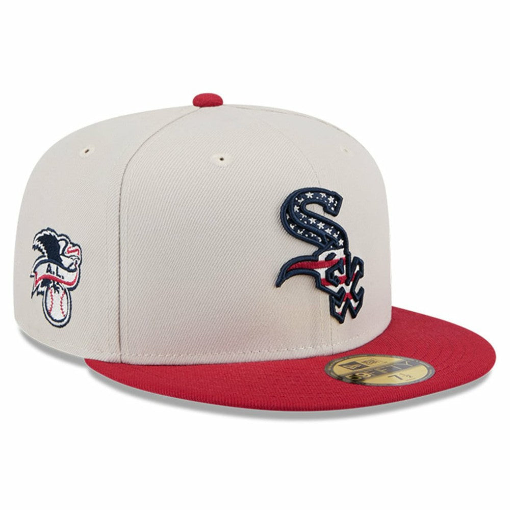 Chicago White Sox 2024 Fourth of July 59FIFTY Fitted Hat Khaki/Red