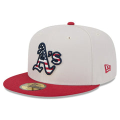 Athletics 2024 Fourth of July 59FIFTY Fitted Hat Khaki/Red