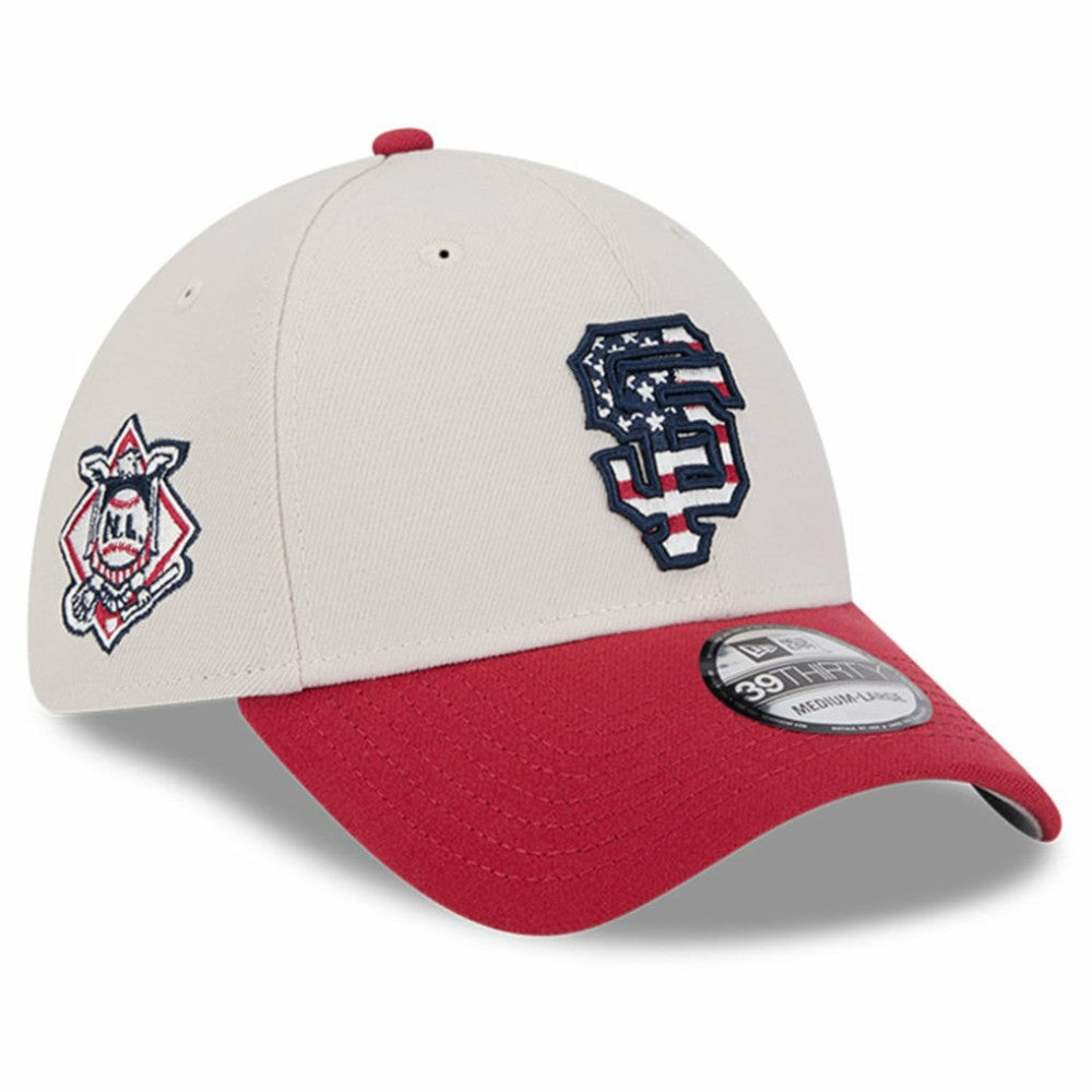 San Francisco Giants 2024 Fourth of July 39THIRTY Flex Hat Khaki/Red