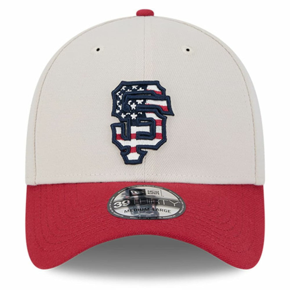 San Francisco Giants 2024 Fourth of July 39THIRTY Flex Hat Khaki/Red