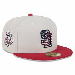 San Diego Padres 2024 Fourth of July 59FIFTY Fitted Hat Khaki/Red