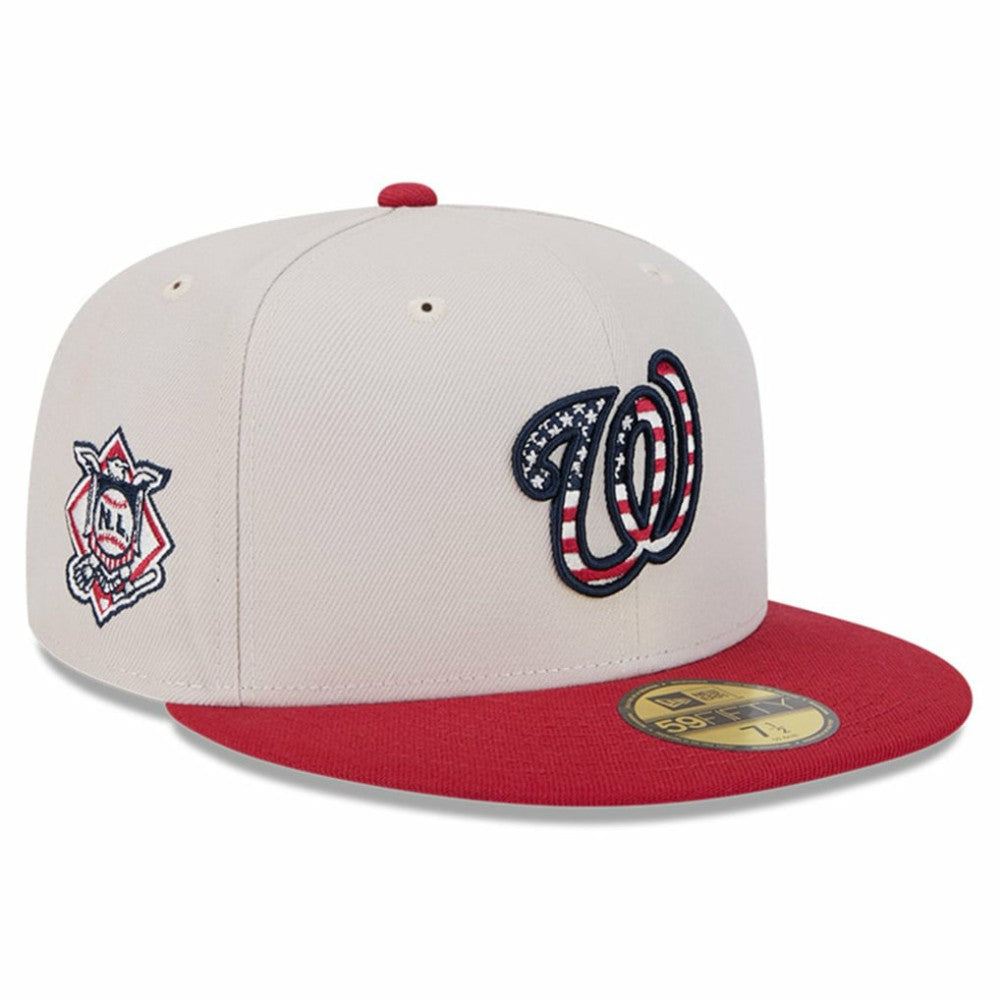 Washington Nationals 2024 Fourth of July 59FIFTY Fitted Hat Khaki/Red