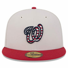 Washington Nationals 2024 Fourth of July 59FIFTY Fitted Hat Khaki/Red