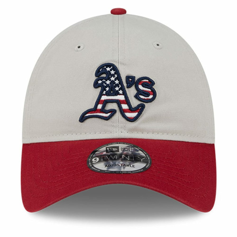 Athletics 2024 Fourth of July 9TWENTY Adjustable Hat Khaki/Red