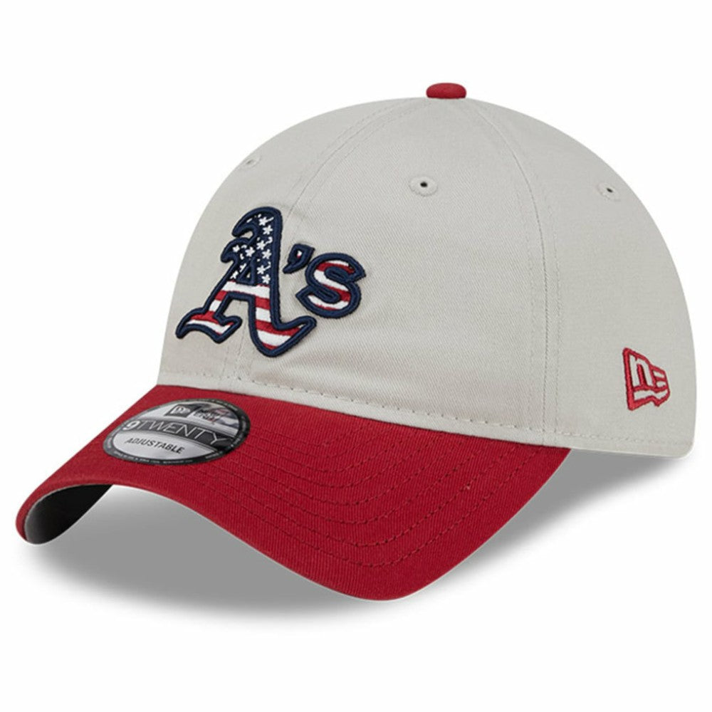 Athletics 2024 Fourth of July 9TWENTY Adjustable Hat Khaki/Red