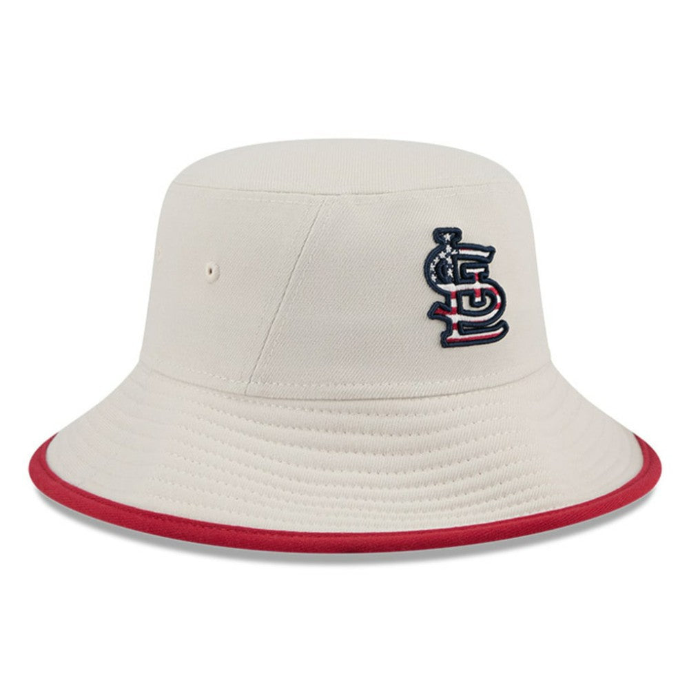 St. Louis Cardinals 2024 Fourth of July Bucket Hat Khaki