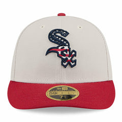 Chicago White Sox 2024 Fourth of July Low Profile 59FIFTY Fitted Hat Khaki/Red