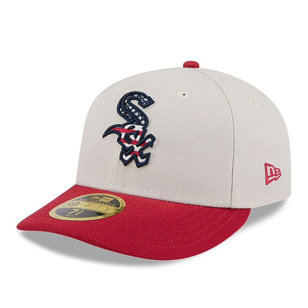 Chicago White Sox 2024 Fourth of July Low Profile 59FIFTY Fitted Hat Khaki/Red