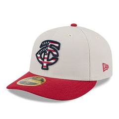 Minnesota Twins 2024 Fourth of July Low Profile 59FIFTY Fitted Hat Khaki/Red