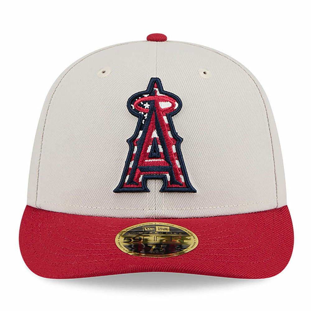 Los Angeles Angels 2024 Fourth of July Low Profile 59FIFTY Fitted Hat Khaki/Red