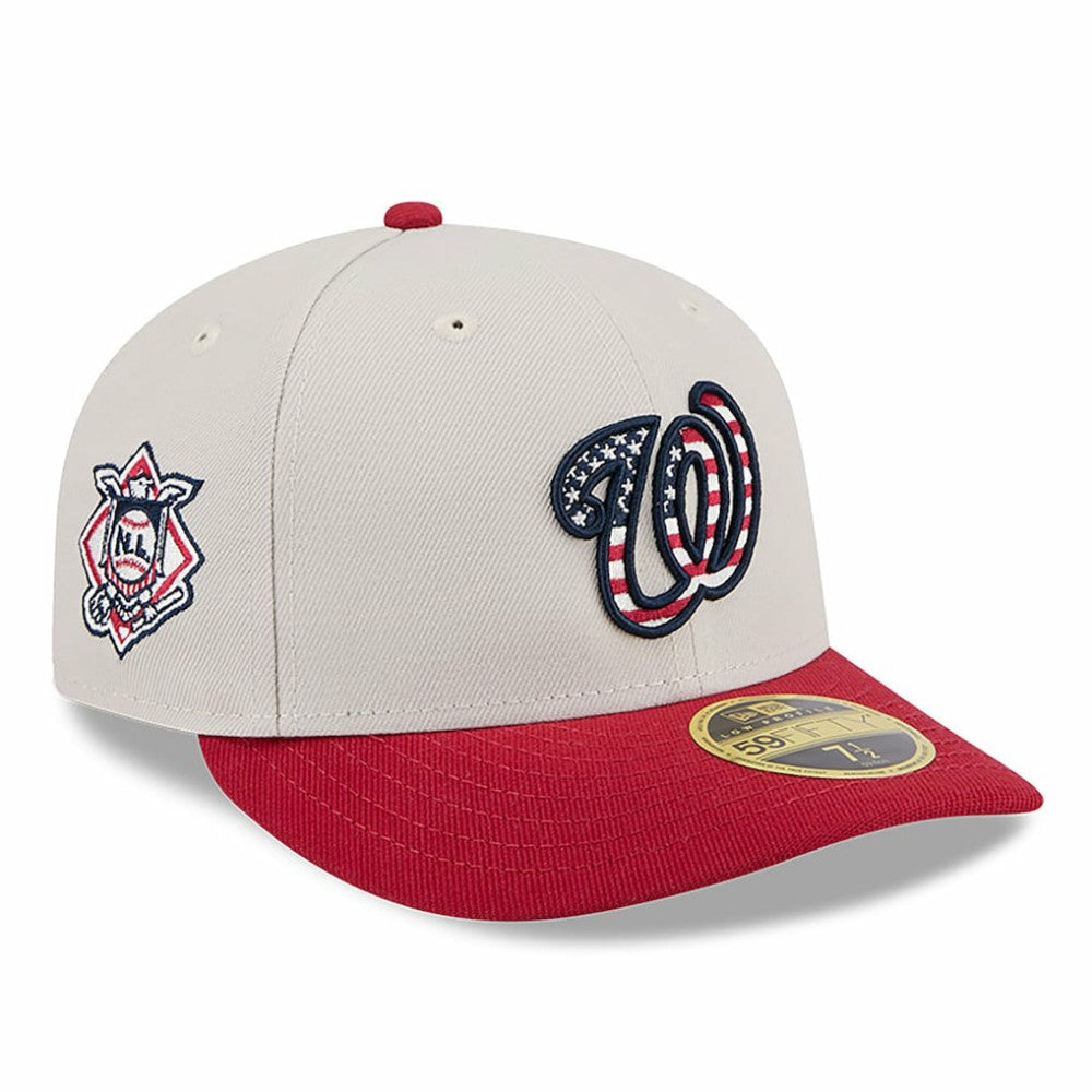 Washington Nationals 2024 Fourth of July Low Profile 59FIFTY Fitted Hat Khaki/Red