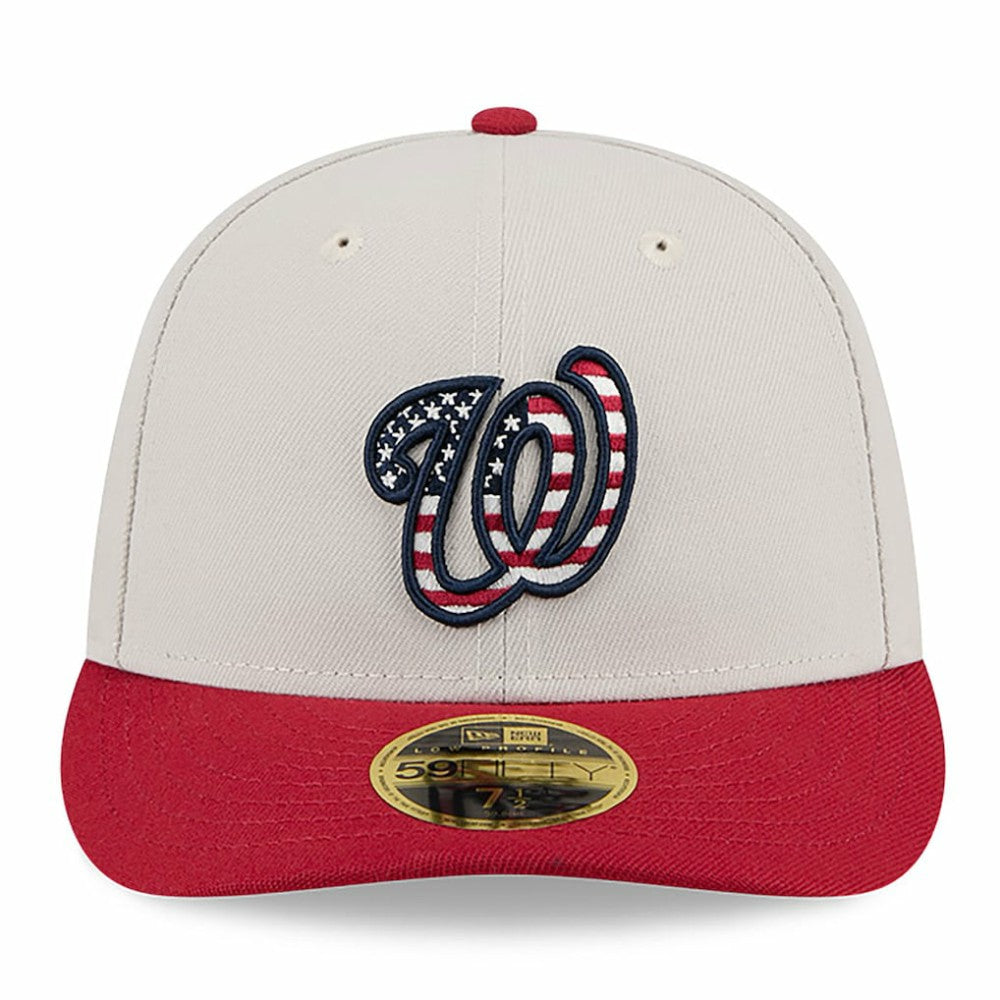 Washington Nationals 2024 Fourth of July Low Profile 59FIFTY Fitted Hat Khaki/Red