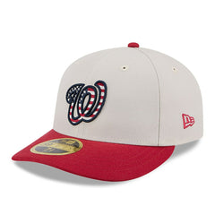 Washington Nationals 2024 Fourth of July Low Profile 59FIFTY Fitted Hat Khaki/Red