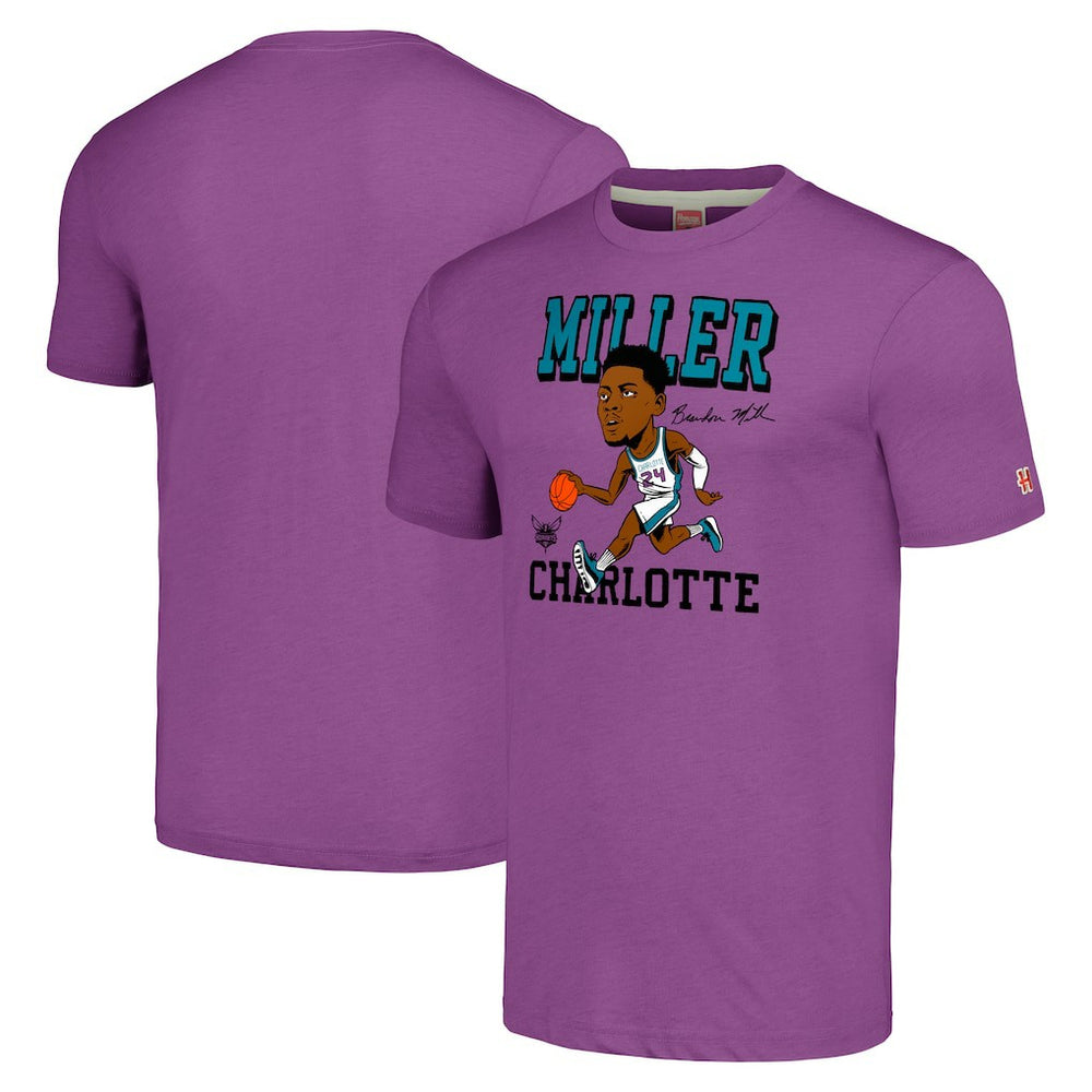 Brandon Miller Charlotte Hornets Homage Caricature Tri-Blend T-Shirt - Purple discount