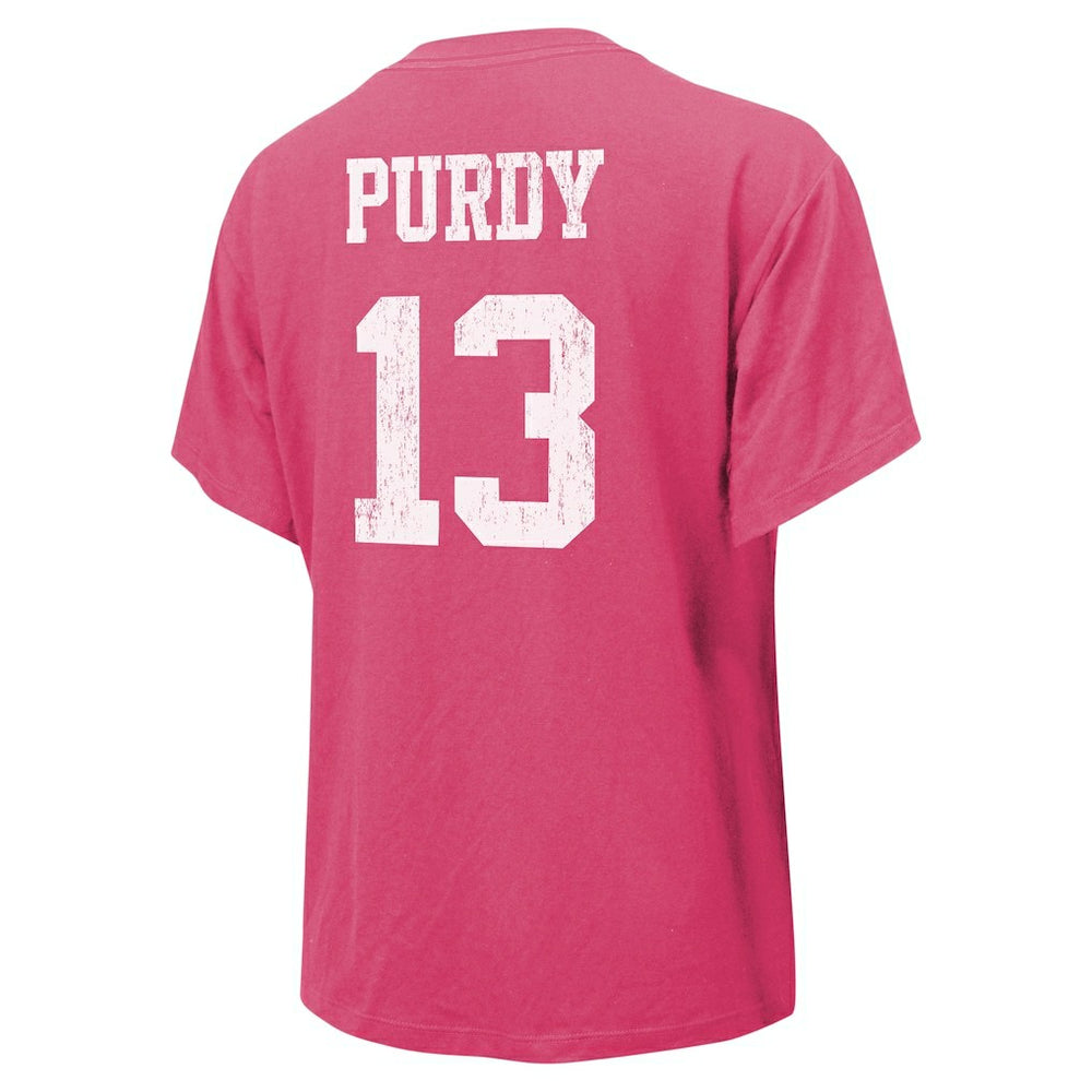 Brock Purdy San Francisco 49ers Majestic Threads Women's Name & Number T-Shirt - Pink for sale