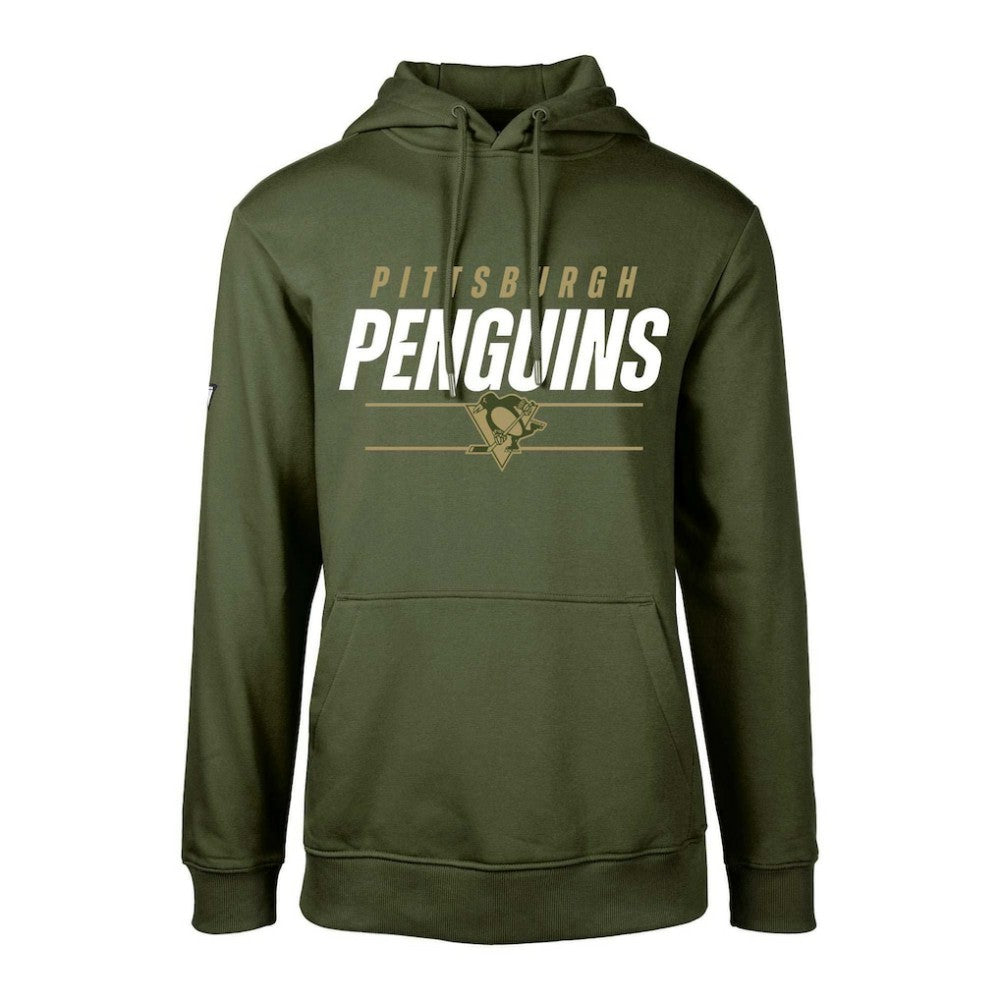 Pittsburgh Penguins Levelwear Youth Podium Fleece Pullover Hoodie - Olive Hoodies
