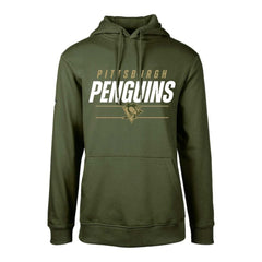 Pittsburgh Penguins Levelwear Youth Podium Fleece Pullover Hoodie - Olive Hoodies