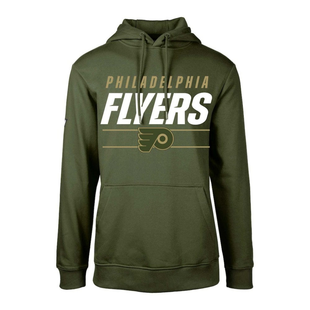 Philadelphia Flyers Levelwear Youth Podium Fleece Pullover Hoodie - Olive Hoodies