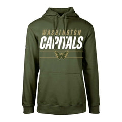 Washington Capitals Levelwear Youth Podium Fleece Pullover Hoodie - Olive Hoodies