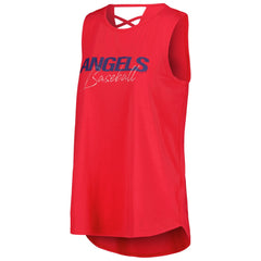 Los Angeles Angels DKNY Sport Women's Claire Fashion Tri-Blend Tank Top Red