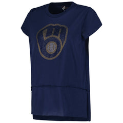 Milwaukee Brewers G-III 4Her by Carl Banks Women's Cheer Fashion T-Shirt Navy
