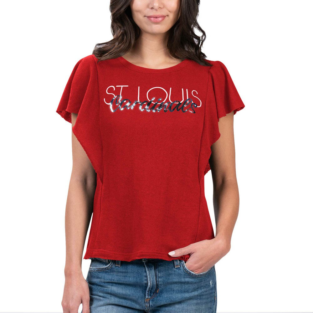 St. Louis Cardinals G-III 4Her by Carl Banks Women's Crowd Wave T-Shirt Red