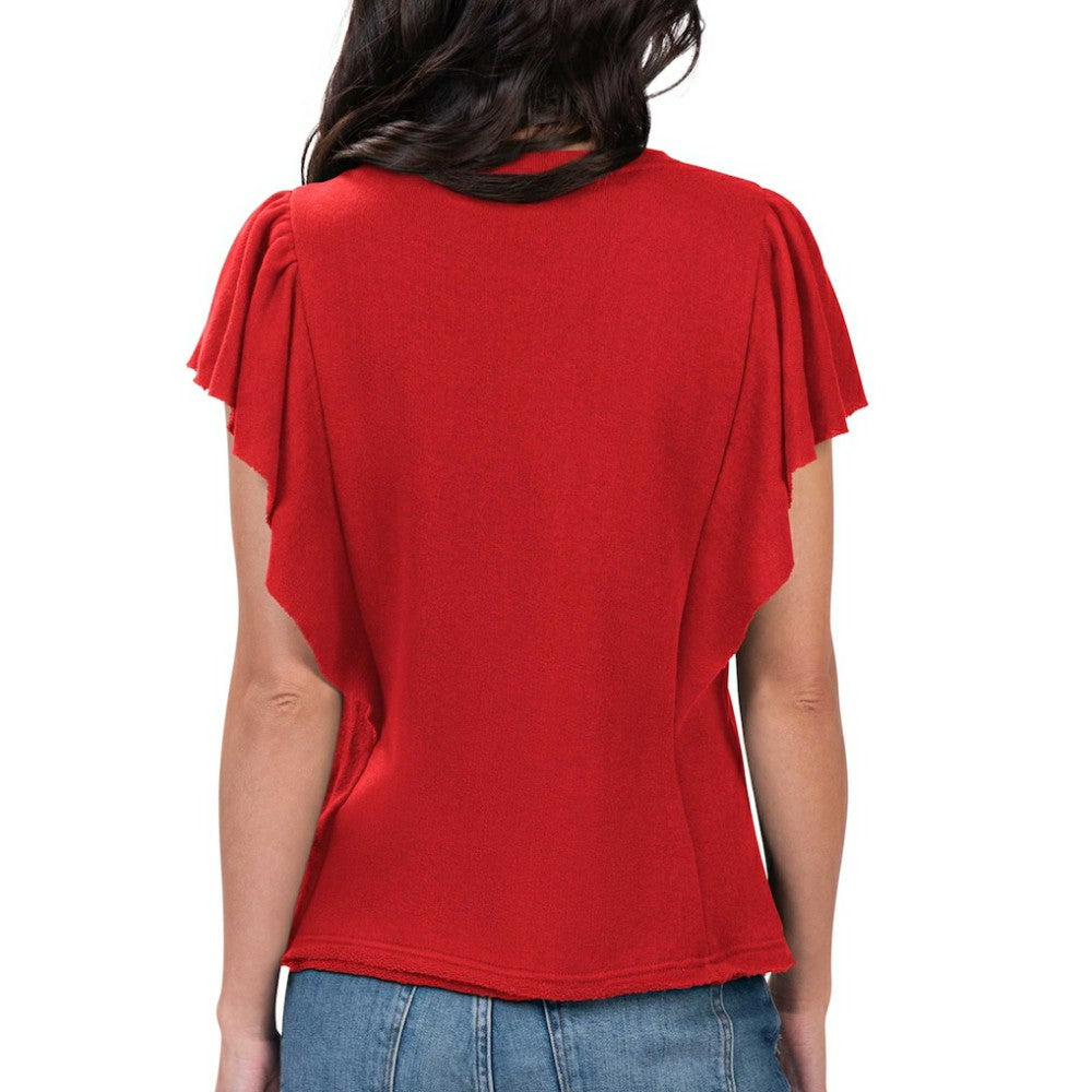 Los Angeles Angels G-III 4Her by Carl Banks Women's Crowd Wave T-Shirt Red