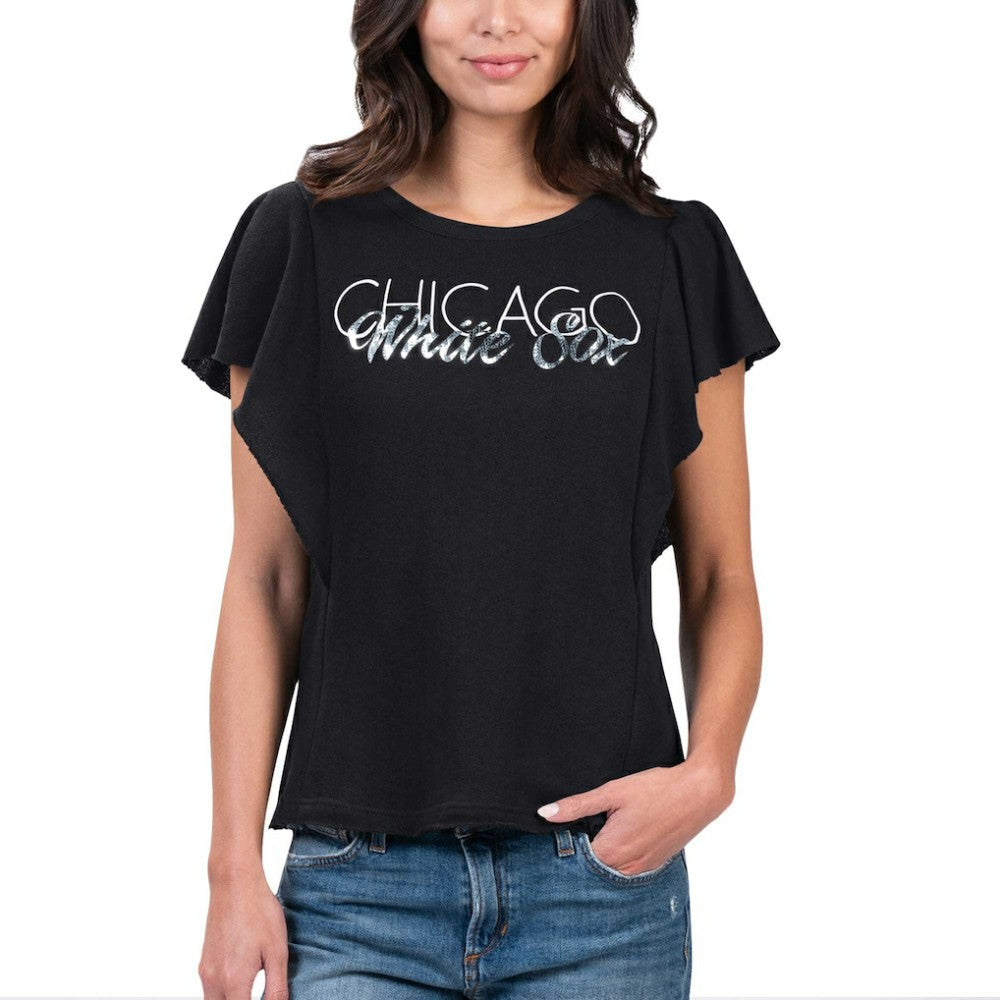 Chicago White Sox G-III 4Her by Carl Banks Women's Crowd Wave T-Shirt Black