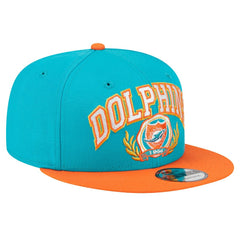 Miami Dolphins New Era Team Establish 9FIFTY Snapback Hat - Aqua/Orange cheap