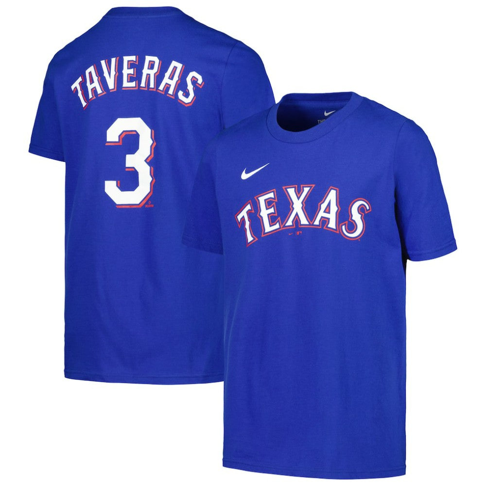 Leody Taveras Texas Rangers Youth Name & Number T-Shirt Royal