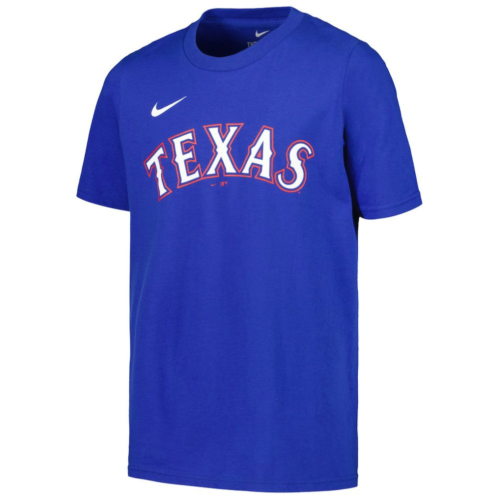 Leody Taveras Texas Rangers Youth Name & Number T-Shirt Royal