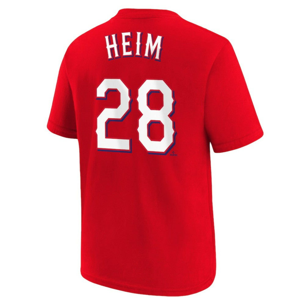 Jonah Heim Texas Rangers Youth Name & Number T-Shirt Red