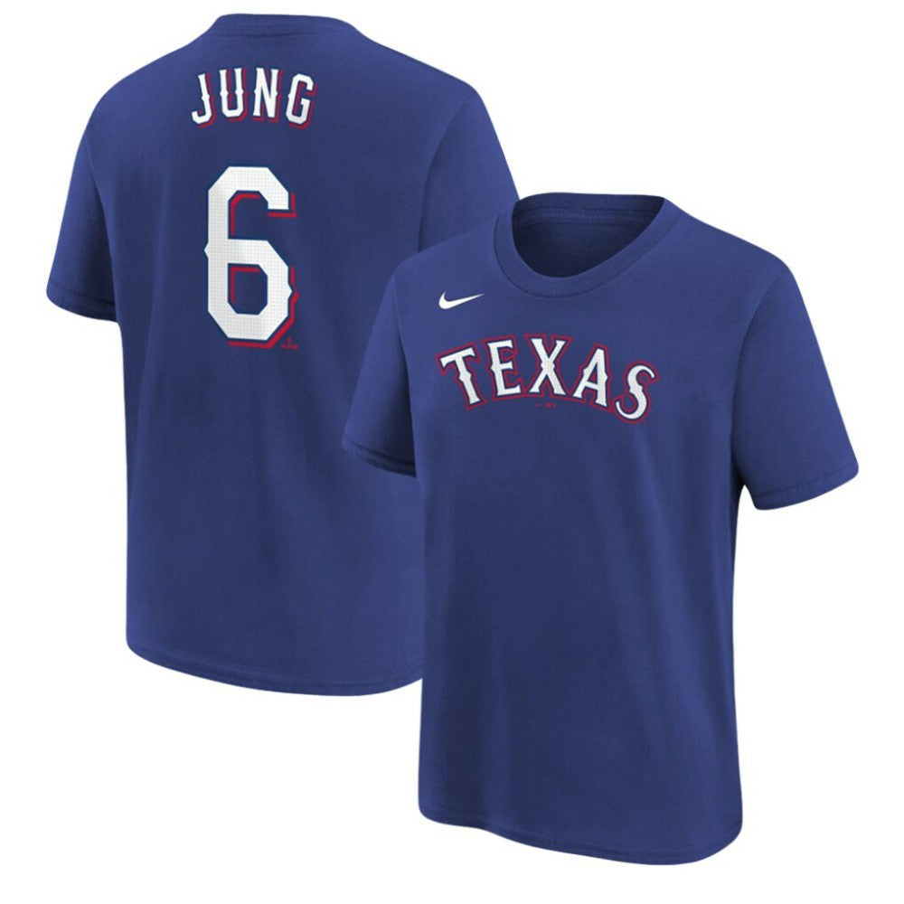 Josh Jung Texas Rangers Youth Name & Number T-Shirt Royal