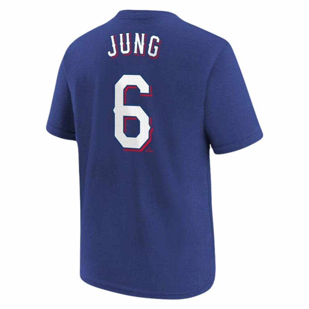 Josh Jung Texas Rangers Youth Name & Number T-Shirt Royal