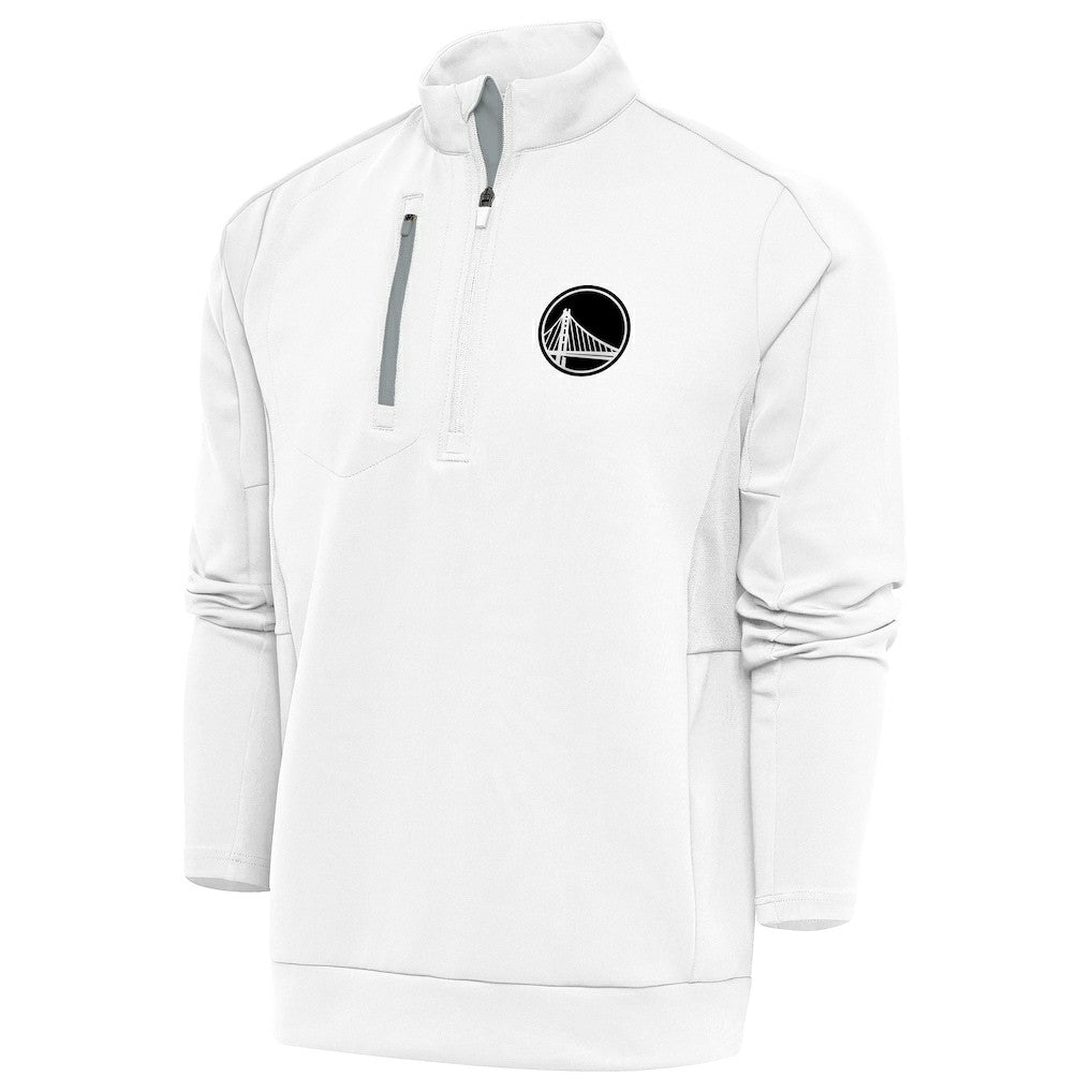 Golden State Warriors Antigua Metallic Logo Generation Quarter-Zip Top sale - White for sale