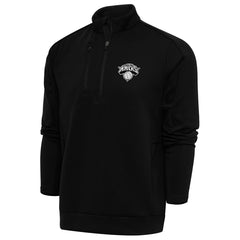 New York Knicks Antigua Metallic Logo Generation Quarter-Zip Top - Black for sale