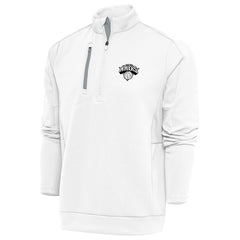New York Knicks Antigua Metallic Logo Generation Quarter-Zip Top - White discount