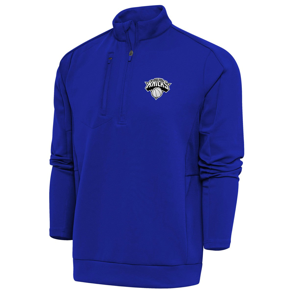 New York Knicks Antigua Metallic Logo Generation Quarter-Zip Top - Blue online