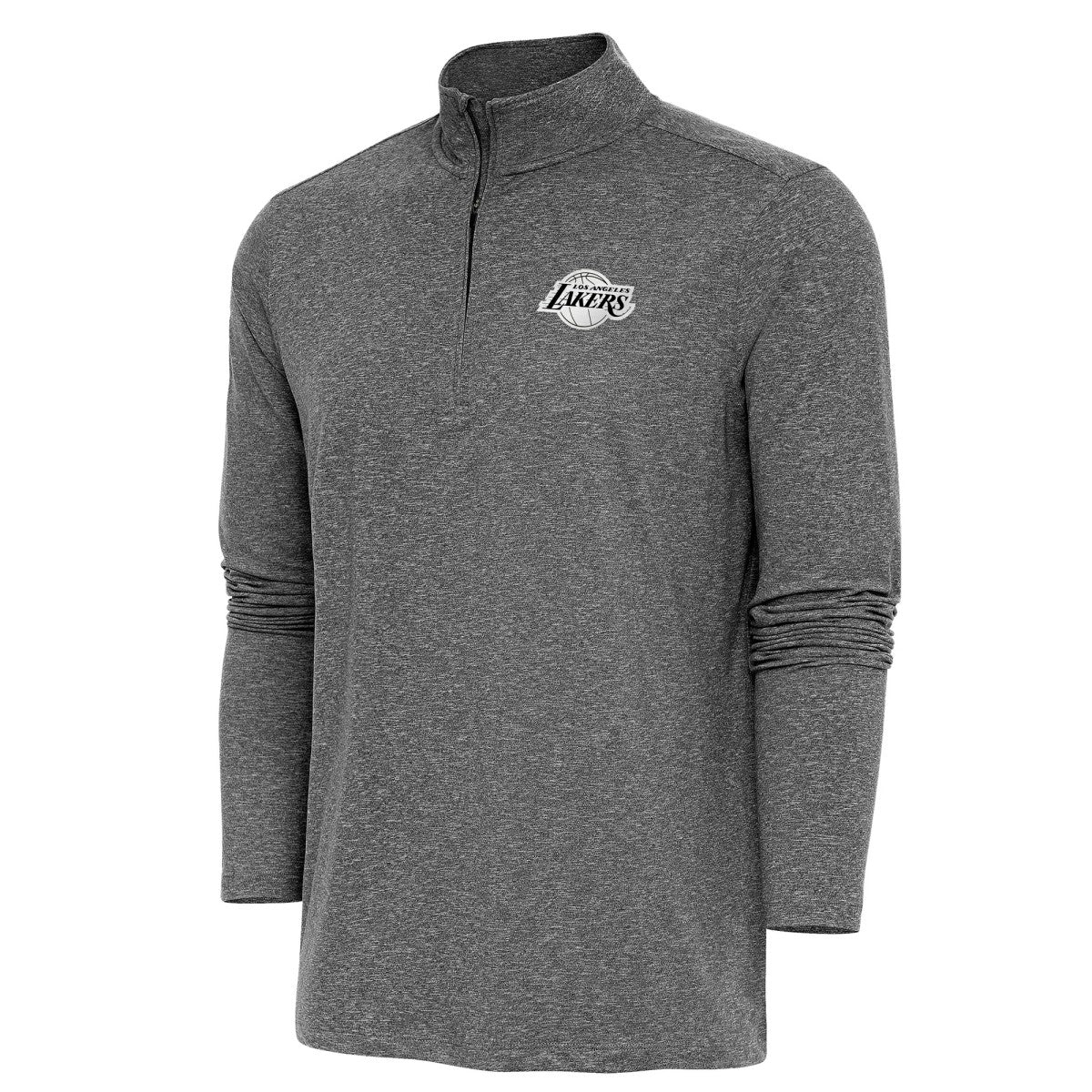 Los Angeles Lakers Antigua Hunk Quarter-Zip Top - Heather Black for sale